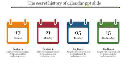 calendar ppt slide-The secret history of calendar ppt slide